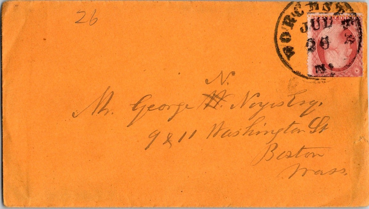 KAPPYS POSTAL HISTORY SC# 25 ROSE TYPE 1 CV SINGLE FRAME LINE CV