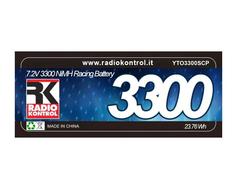 Radiokontrol YTO3300SCP Batteria NiMH 7,2V 3300mAh x 1:8/1:10 modellismo - Immagine 2 di 2