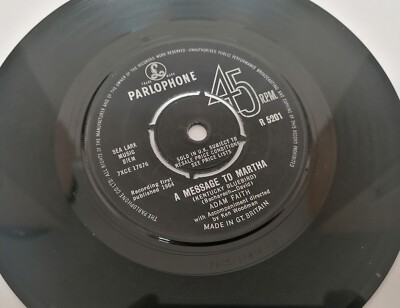 ADAM FAITH A Message to Martha / It Sounds Good To Me 7'' 45 / 1964 / Parlophone 
