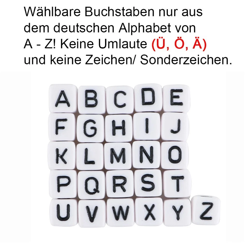 Bling Schnullerkette mit Namen Silikon ★ Stern Geburt Nuckelkette Baby Geschenk - Bild 2 von 4