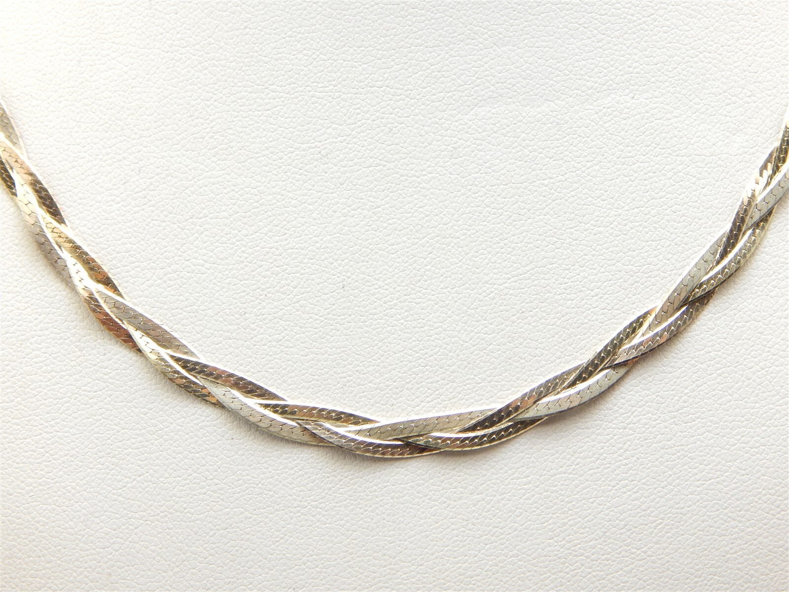 BRAIDED HERRINGBONE LINK CHAIN NECKLACE LENGTH 18" … Gem