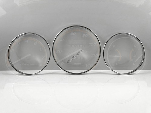 POUR HONDA CR-V 95-01 CERCLAGES DE COMPTEUR ALUMINIUM ANNEAUX CHROME NEUF X3 - Picture 4 of 11