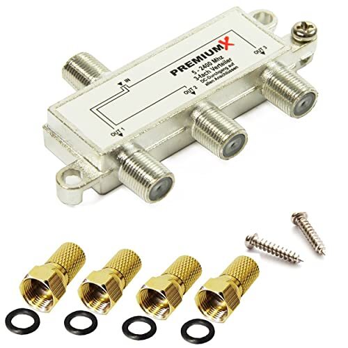 PremiumX Switch Distributore a 3 Vie Cavo Digitale Switch SAT 5-2400 MHz (D1f)