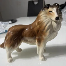 Coopercraft Brown Rough Collie Dog Pet Animal Figurine Ornament Collectable Deco