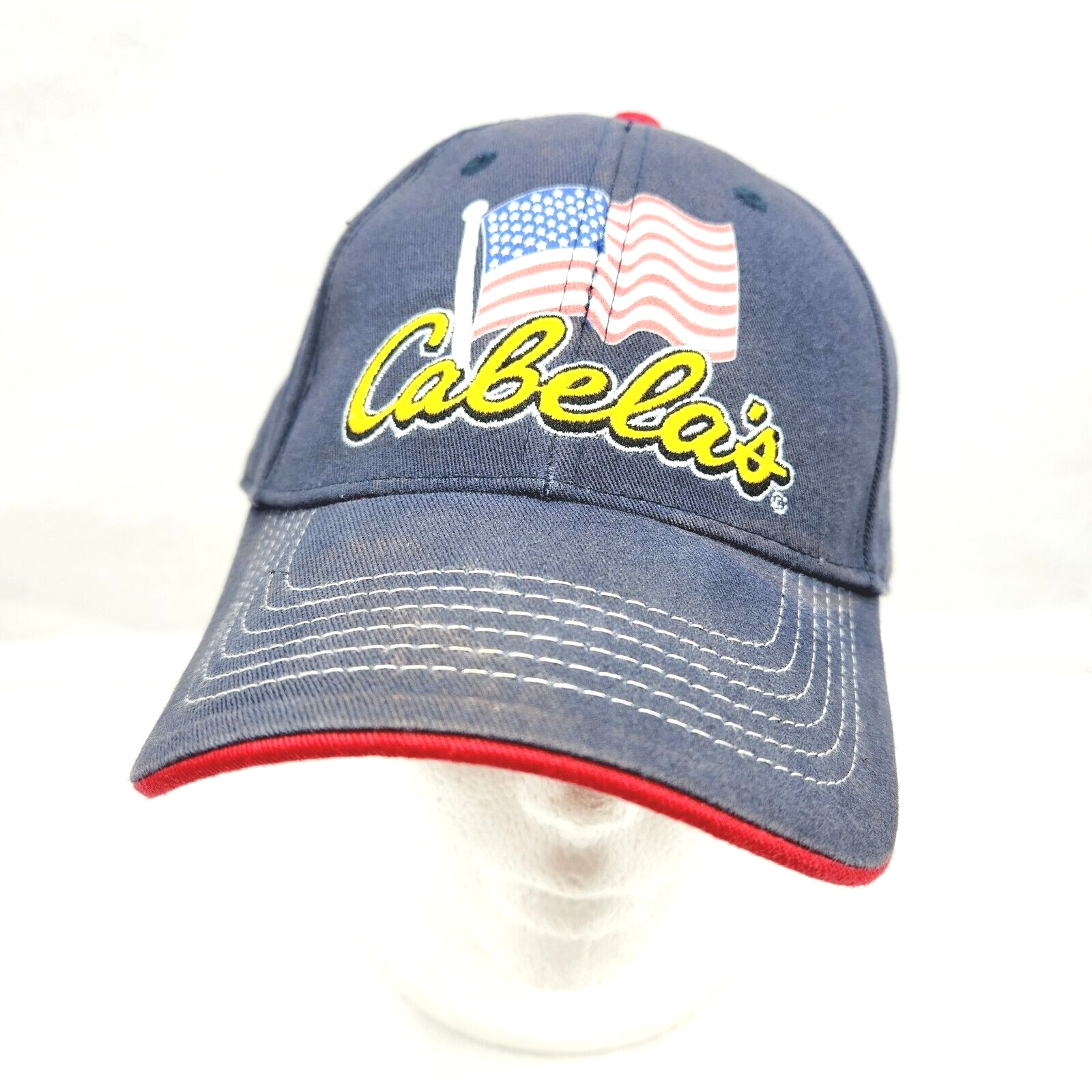 Cabela’s Men's Hat Spellout American Flag Adjustable … Gem