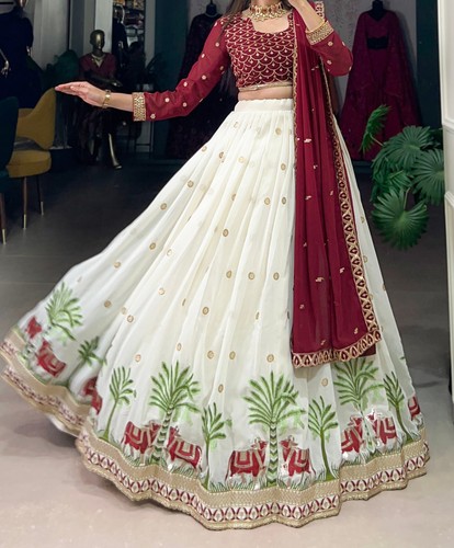 Launching New Georgette Lehnega Choli With Dupatta For Wedding & Reception Wear - Picture 9 of 11