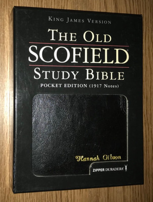 THE OLD SCOFIELD STUDY BIBLE KJV POCKET EDITION IN BOX (NAME ON ZIPPER COVER)