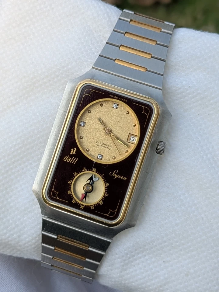 Rare Vintage Dalil Supra Islamic Compass automatic Brown Swiss Made  Watche - Image 4 of 4