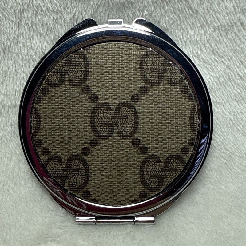 Upcycled Gucci Double Compact Mirror Fabric Cut From Purse