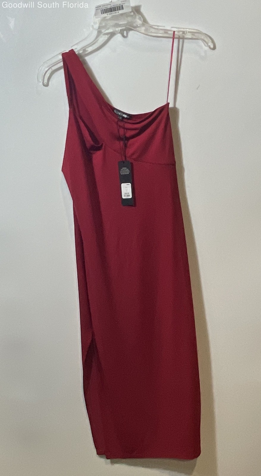 Fashion Nova Womens Red Sleeveless One Shoulder Sheath Dress Size M With Tag