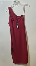 Fashion Nova Womens Red Sleeveless One Shoulder Sheath Dress Size M With Tag