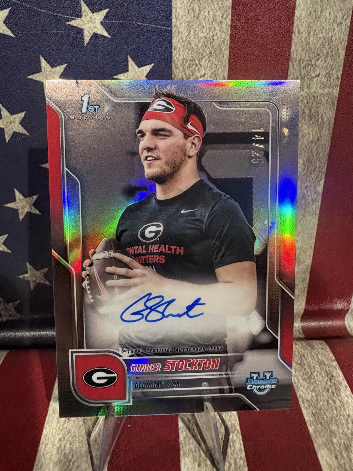 2025 Bowman Chrome University Gunner Stockton Variation SP Auto 14/25 Georgia