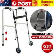 Foldable Walking Frame With Wheels Mobility Walker Wheels Aid Eldery Disability