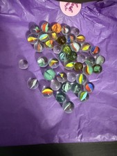 Assorted Glass Marbles Lot Cats Eye Swirl Clear Multicolor 8.2 oz