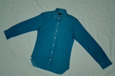 BARBA Napoli Luxury Denim Shirt Men L 41 16 Blue Cotton Casual Made in Italy