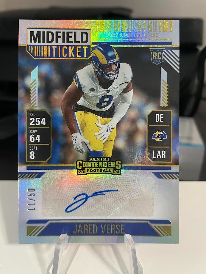 2024 Contenders Jared Verse Midfield Ticket Autograph (11/50) Rams (RC) #147