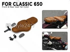 Genuine Leather Front & Rear Seat Tan Color Fit For Royal Enfield Classic 650