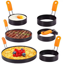 LMETJMA Eierring-Pfannkuchenform-Set aus Edelstahl, Spiegelei-Ring, Pfannkuchenf