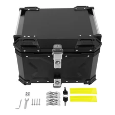 55L Motorcycle Top Case Motorbike Tail Box Storage Case Safety Lock Waterproof