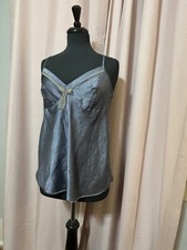 Victorias Secret Angel L Satin Blue Babydoll Top Camisole Vintage Y2K Fairy Lace