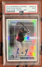 2010 Bowman Chrome Auto Refractor Christian Yelich #238/500 PSA 9 Rookie Rc SP