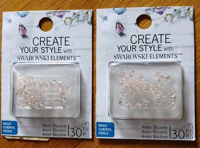 Create Your Style with SWAROVSKI ELEMENTS 4mm Bicone Beads -Peach Color Lot Of 2