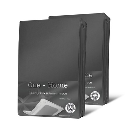 2 Boxspringbett Bettlaken anthrazit 180x200 - 200x220 Heavy Jersey Baumwolle Set