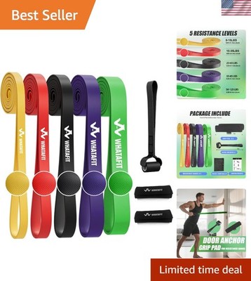 Durable Heavy Tension Resistance Bands with 5 Color-Coded Levels for All Fitness
