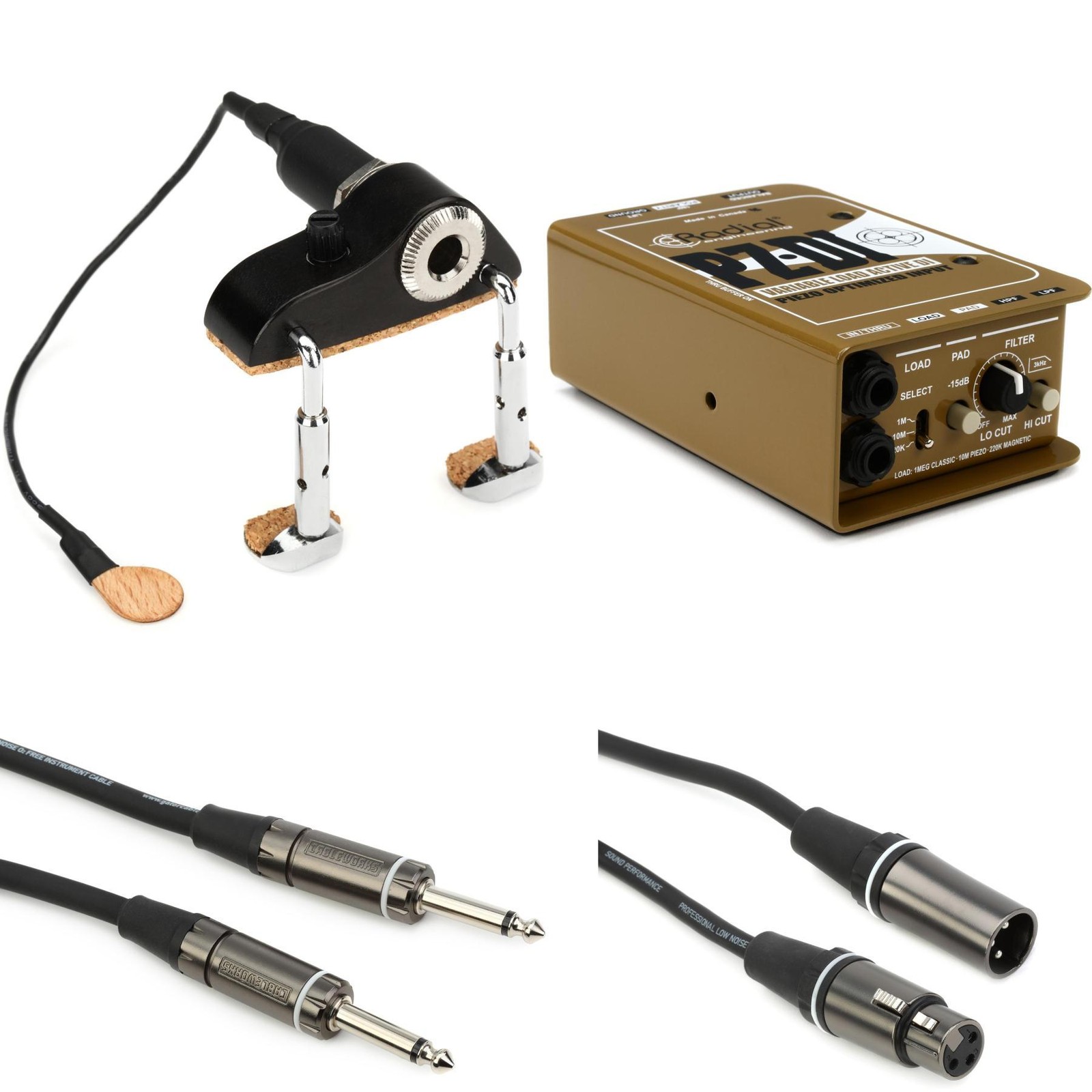 Портативный пьезо-звукосниматель для скрипки/альта KNA VV-3V с радиальной прямой коробкой