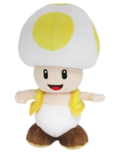 Official Little Buddy Super Mario Yellow Toad 8" Plush All Star Collection New