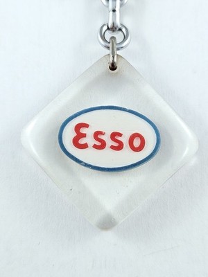 Schlüsselanhänger - Bourbon Esso Vintage Original Stations Garagen Öle Logo