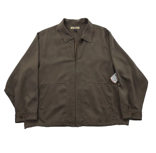 Tommy Bahama 100% Silk Full Zip Jacket Mens M Slick Green Rayon Lined NEW NWT - product listing photo