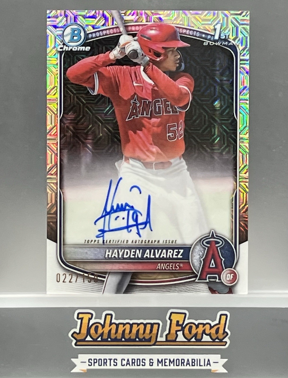 Hayden Alvarez 2025 Bowman Chrome HTA Choice Refractor 1st Auto #022/150 #CPA-HA