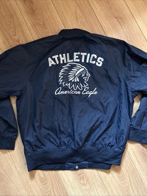 American Eagle AE Old School Varsity Leichtathletik Bomberjacke Navy Herren XL Größe