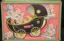 Dionne Quintuplets vintage Baby Carriage Dexterity Puzzle Toy Bar-Zim Mfg Co