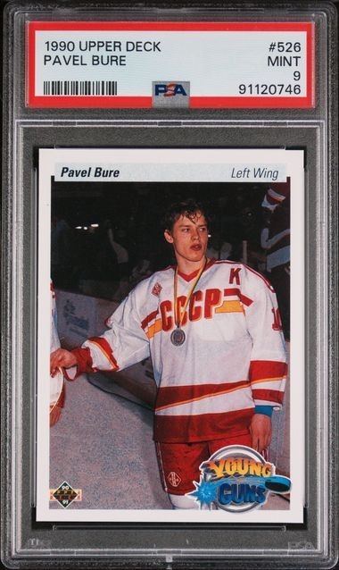 1990 Upper Deck Hockey Young Guns #526 Pavel Bure RC Rookie PSA 9 MINT