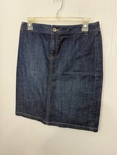 Banana Republic Denim Pencil Skirt 4 Stretch Dark Wash Y2K Office Chic Festival