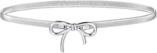 Silver Belts for Women, Metal Silver Belt for Dress, Adjustable Fashion Belt