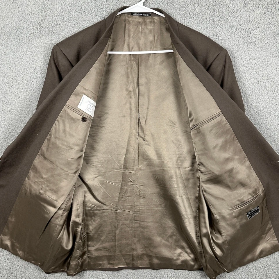 Valentino Uomo Pure Virgin Шерсть Спортивное пальто Блейзер Мужской 44 Короткий Коричневый 2 Пуговицы - Изображение 3 из 4