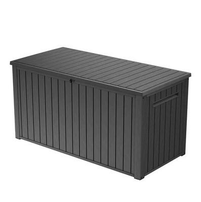 Keter 170 Gal. Resin Deck Box Large Indoor/Outdoor Storage, Graphite