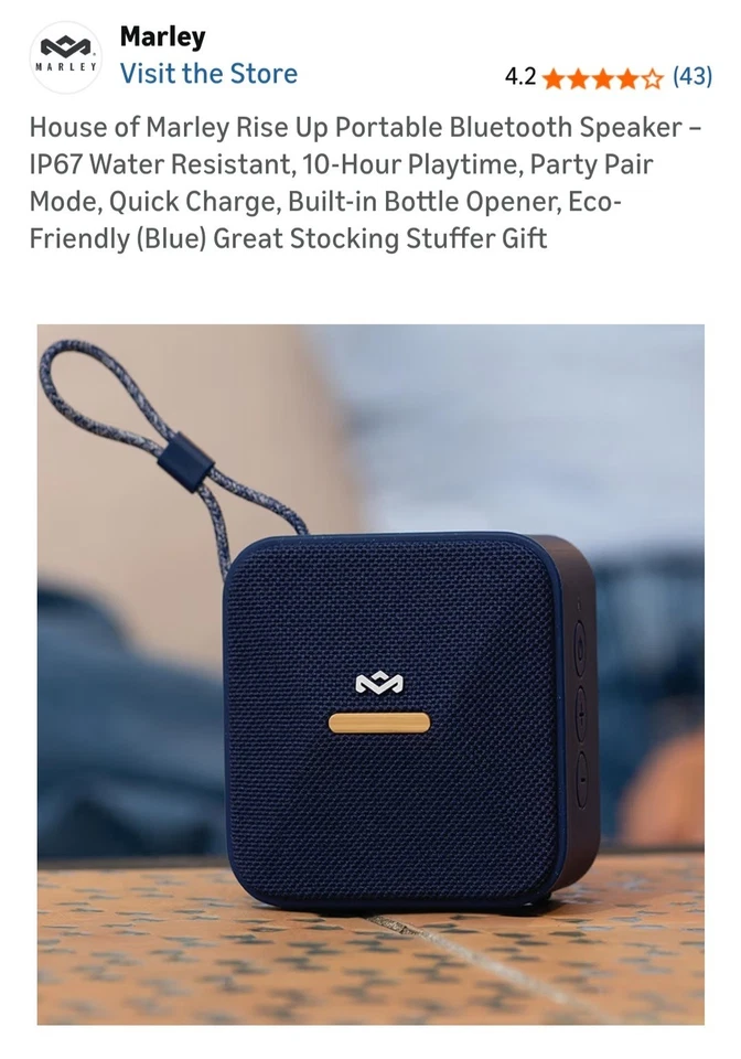 House of Marley 便携式蓝牙扬声器 Rise Up 无线扬声器 — 第 2/4 张图片