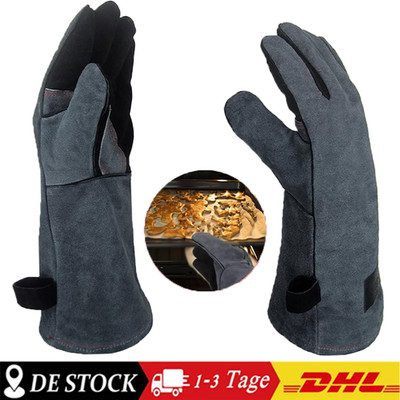 2x 932°F Grillhandschuhe Feuerfest Schutzhandschuhe Ofenhandschuh Hitzebeständig