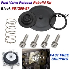Vacuum Fuel Valve Petcock Rebuild Kit For Harley BIG TWINS Keihin Petcocks Black