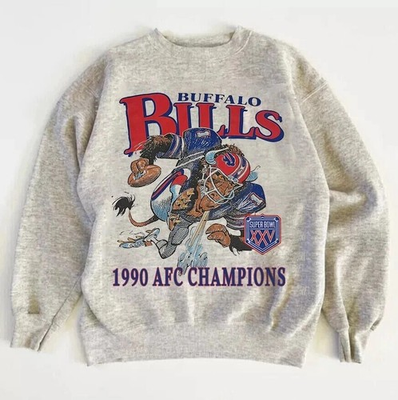 #ad #ad Buffalo Bills AFC 1990 Champions Ash Color Unisex Sweatshirt Men Women $43.99