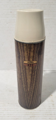 Vtg Thermos 1970's Kings Seely Wood Grain Quart Replacement 13'' H