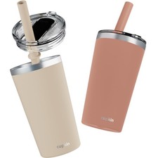 Toddler Tumblers, The Original 12 oz Stackable Stainless Steel Cups, Set of 2...