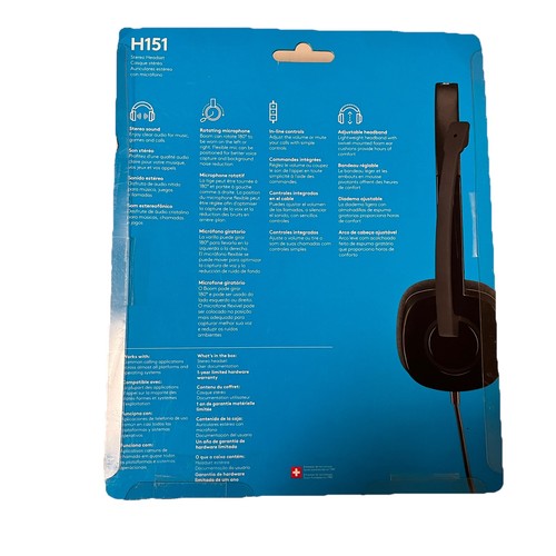 Logitech H151 Stereo Multi Device Headset with In Line Controls New - Picture 2 of 2