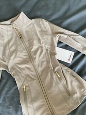 Lululemon Define Jacket Luon  Sparkle Gold Zipper Color Bone SZ 8