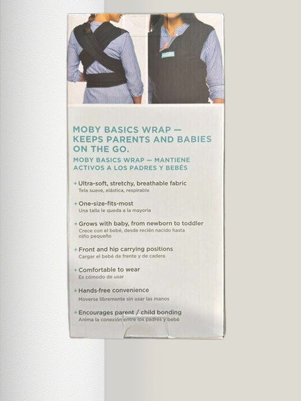 Moby Basics Baby Wrap Carrier – Soft Breathable Fabric – Newborn to Toddler