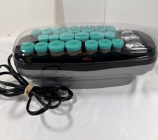 Conair CHV26R Heated Flocked Hot Rollers Multi Size Teal Gray Tested Works